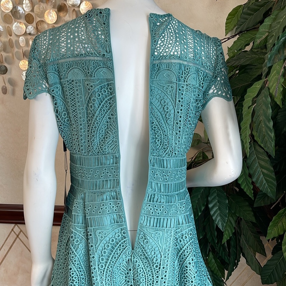 WHBM EMBROIDERED LACE FIT & FLARE DRESS - Picture 10 of 13